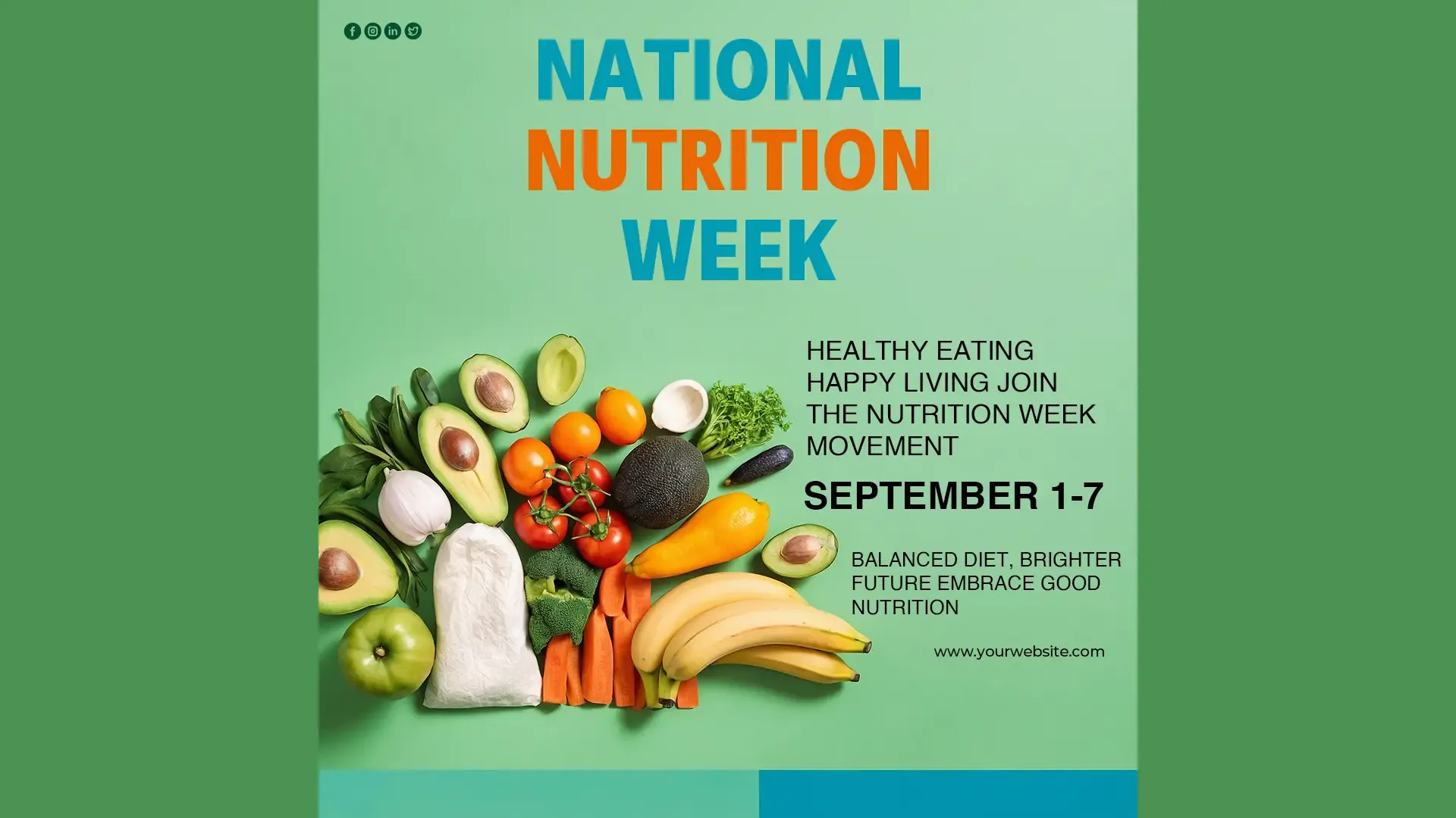 National Nutrition Week Instagram Post PSD Template image